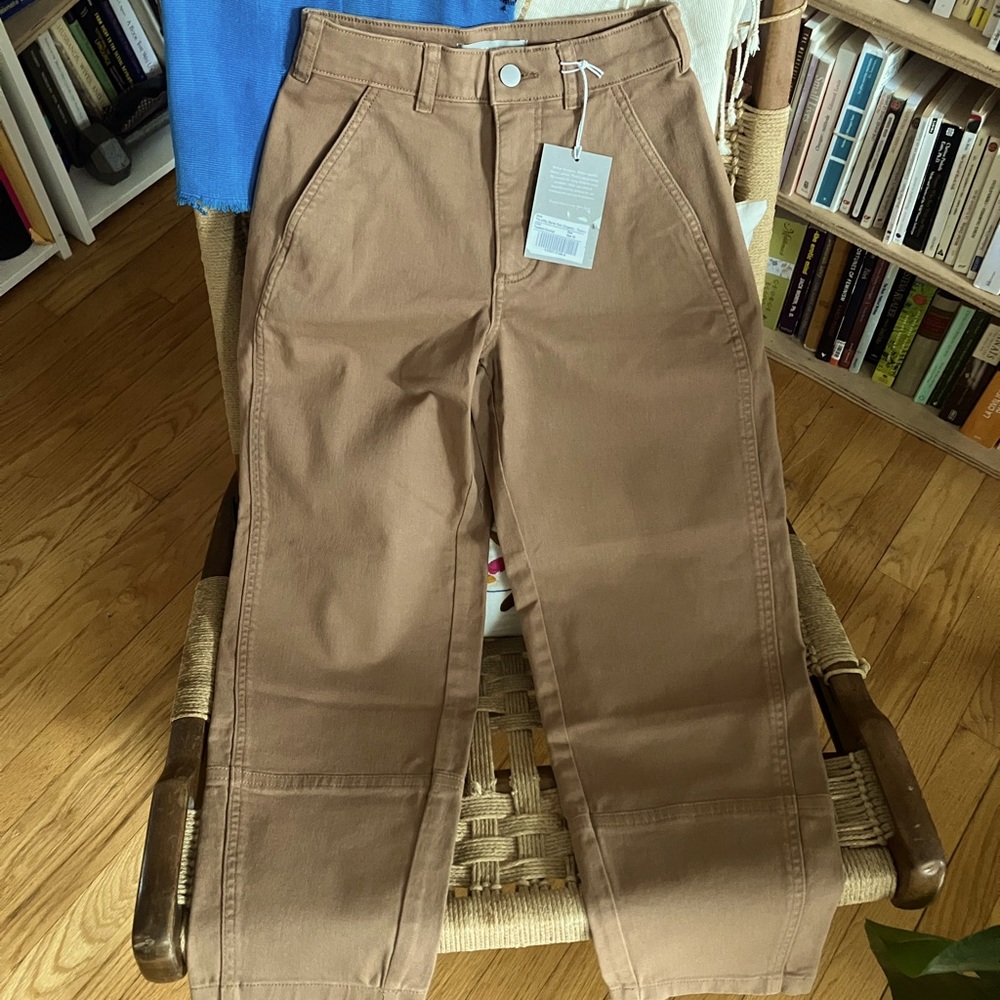 New Everlane utility barrel pant toasted coconut size 00